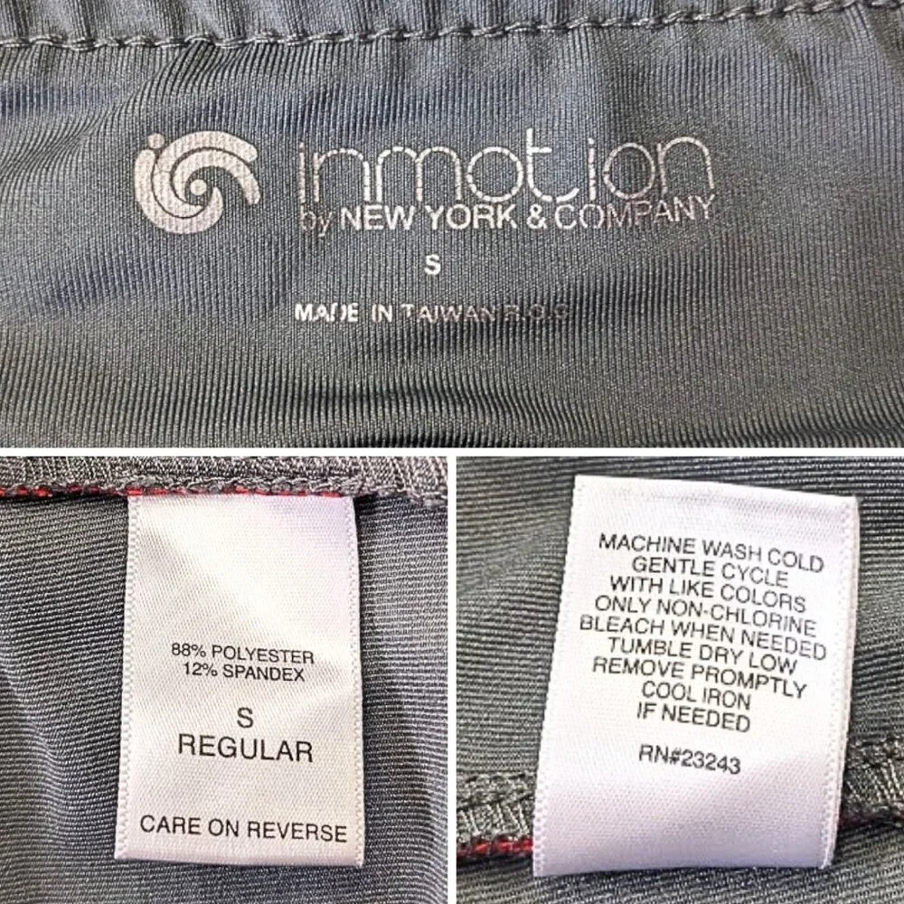 Vtg Y2K New York & Co InMotion Gray & Red Trim 2-pc Mock Neck Tracksuit Set Sz S